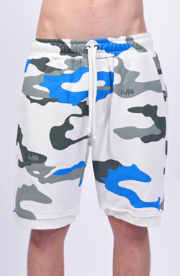 Luda - Navy Camouflage - White Shorts