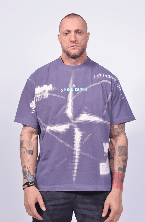 Stone Island -"Y2K Compass" Print T-Shirt