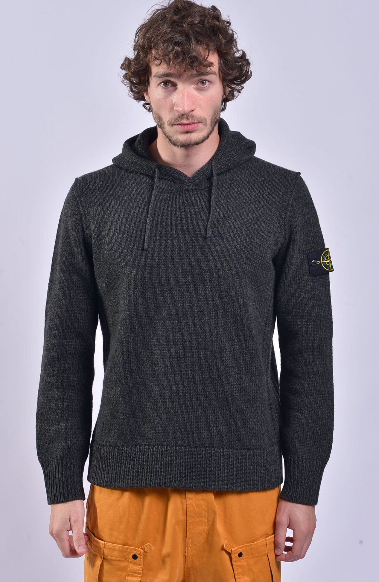 Stone island knitted hoodie hot sale