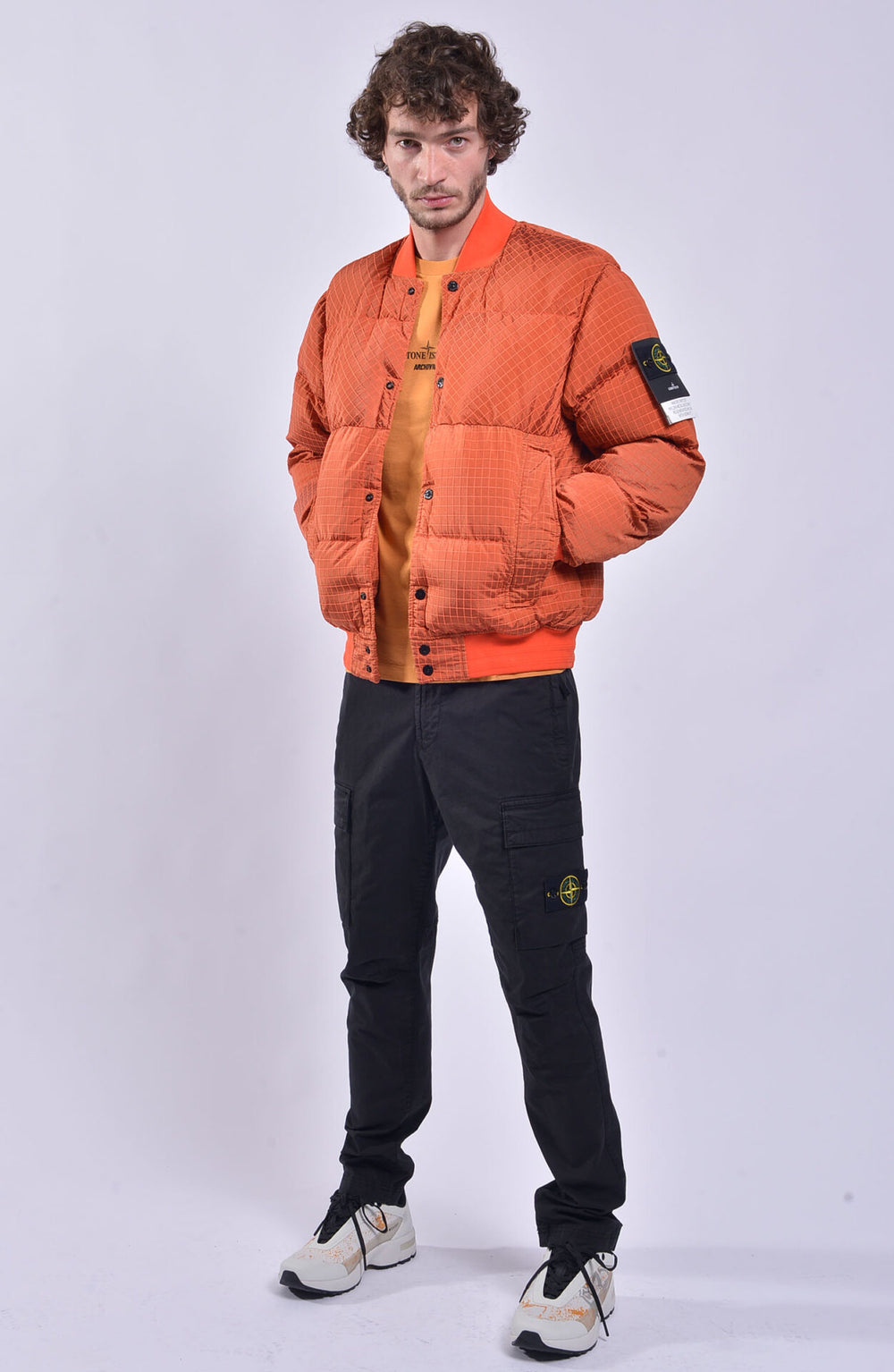 Stone Island Men's Iridescent Jacket in Orange